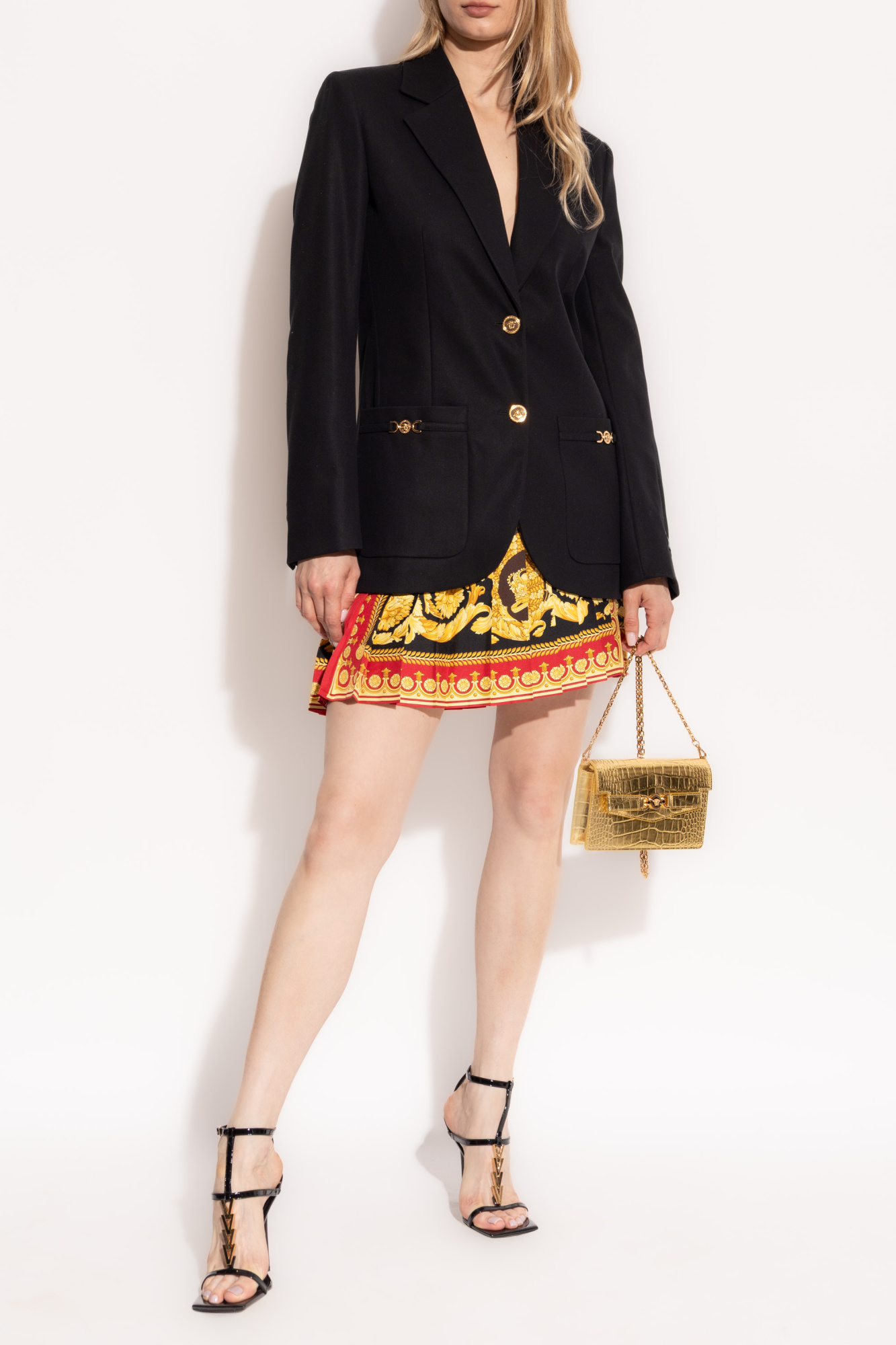 Czarny Marynarka z łączonych materiałów Versace - Vitkac Polska